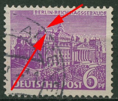 Berlin 1949 Berliner Bauten mit Plattenfehler 45 I gestempelt