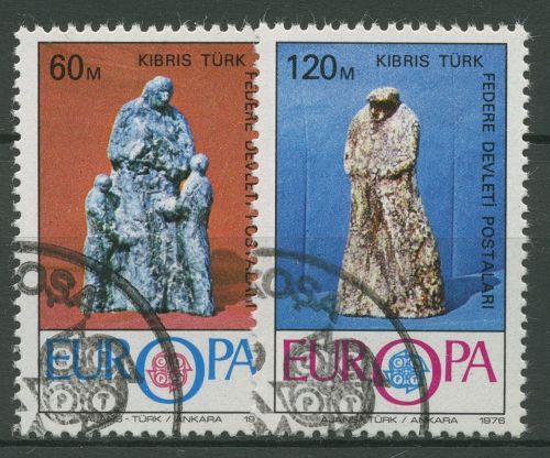Türkisch-Zypern 1976 Europa CEPT Kunsthandwerk Statuetten 27/28 gestempelt
