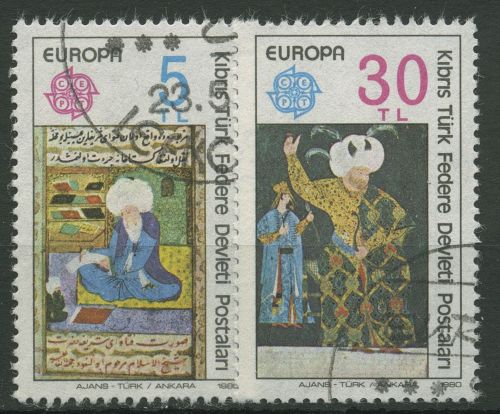 Türkisch-Zypern 1980 Europa CEPT Persönlichkeiten 83/84 gestempelt