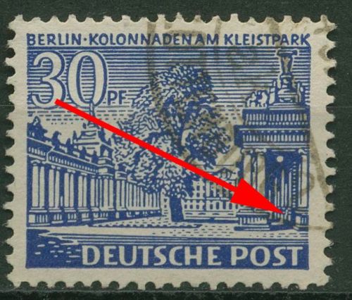 Berlin 1949 Berliner Bauten mit Plattenfehler 51 TM 8 gestempelt