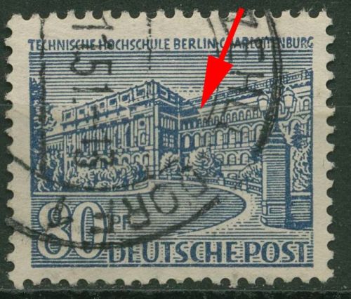 Berlin 1949 Berliner Bauten mit Plattenfehler 55 III gestempelt