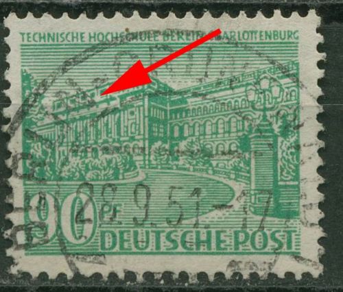 Berlin 1949 Berliner Bauten mit Plattenfehler 56 II gestempelt