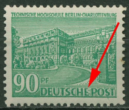 Berlin 1949 Berliner Bauten mit Plattenfehler 56 VIII mit Falz