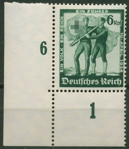 Deutsches Reich 1938 Volksabstimmung in Österreich 662 Ecke 3 postfrisch