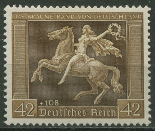 Deutsches Reich 1938 Galopprennen Das Braune Band 671 y postfrisch