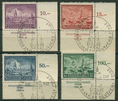 Generalgouvernement 1942 600 Jahre Stadt Lublin 92/95 Ecke 4 gestempelt