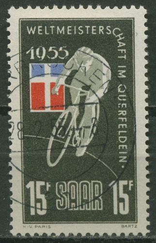 Saarland 1955 Querfeldein-Radweltmeisterschaft Saarbrücken 357 gestempelt