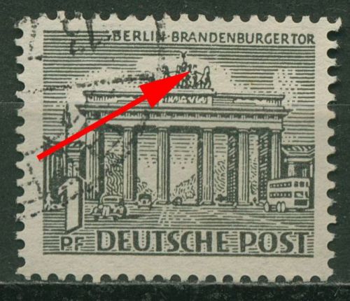 Berlin 1949 Berliner Bauten mit sekundärem Plattenfehler 42 IV gestempelt