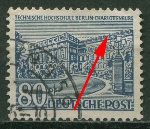 Berlin 1949 Berliner Bauten mit Plattenfehler 55 I gestempelt