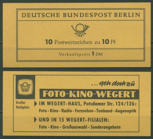 Berlin Markenheftchen 1965 Zwinger Dresden MH 4 bu RLV I postfrisch