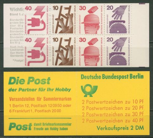 Berlin Markenheftchen 1974 Unfallverhütung MH 9 c IIa postfrisch