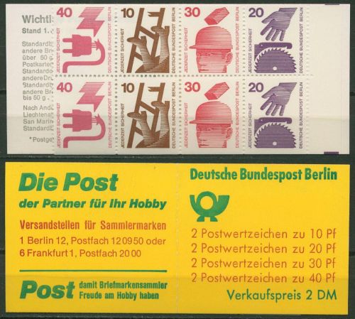 Berlin Markenheftchen 1974 Unfallverhütung MH 9 c IIb postfrisch