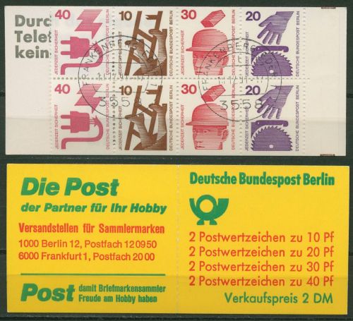 Berlin Markenheftchen 1974 Unfallverhütung MH 9 d Ib gestempelt