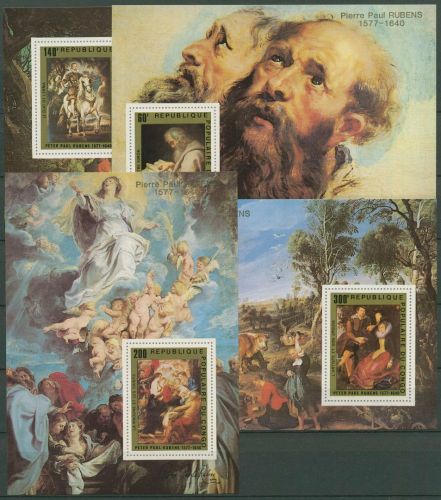 Kongo (Brazzaville) 1978 Gemälde von Rubens 606/09 Blocks postfrisch (C42370)