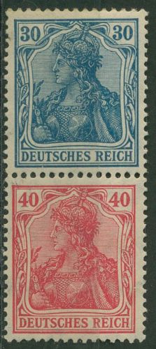 Deutsches Reich Zusammendrucke 1921 Germania S 19 mit Falz