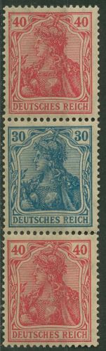 Deutsches Reich Zusammendrucke 1921 Germania S 22 mit Falz