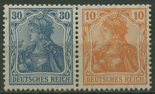 Deutsches Reich Zusammendrucke 1921 Germania W 15 mit Falz