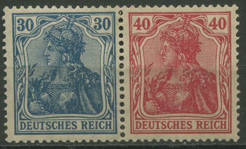 Deutsches Reich Zusammendrucke 1921 Germania W 16 mit Falz