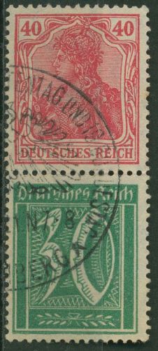Dt. Reich Zusammendrucke 1921 Germania/Ziffern S 29 gestempelt