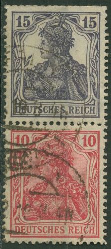 Deutsches Reich Zusammendrucke 1918/19 Germania S 9 aa gestempelt