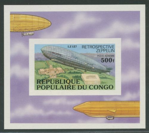 Kongo (Brazzaville) 1977 Luftschiffe Zeppelin Block 11 postfrisch (C42388)