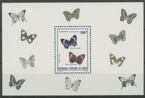 Kongo (Brazzaville) 1980 Schmetterlinge Block 24 postfrisch (C26840)