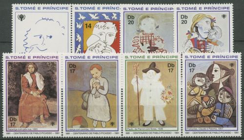 Sao Tomé und Principe 1981 Pablo Picasso 714/20 A ZD postfrisch (C42393)