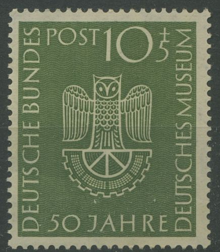 Bund 1953 50 Jahre Dt. Museum München 163 postfrisch, Marke geknickt (R81217)