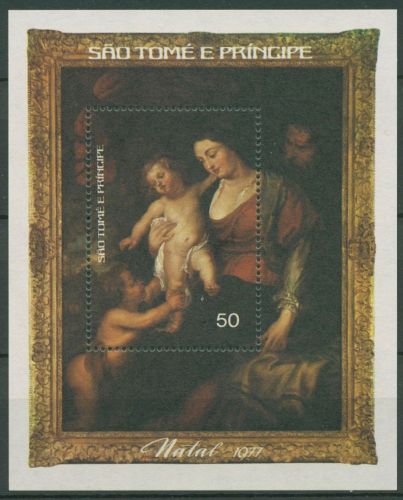 Sao Tomé und Principe 1977 Weihnachten Rubens Block 7 A postfrisch (C42396)