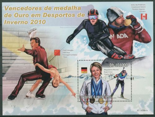Sao Tomé und Príncipe 2010 Olympische Winterspiele Block 761 postfrisch (C42397)