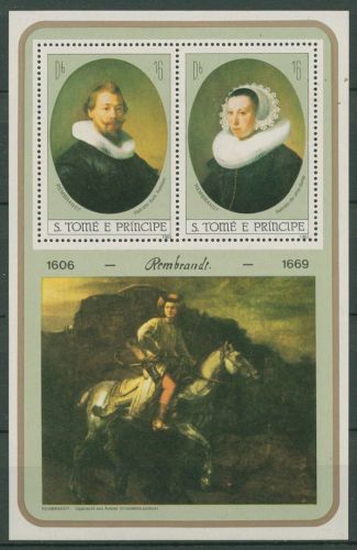 Sao Tomé und Príncipe 1983 Gemälde v. Rembrandt Block 118 postfrisch (C42401)