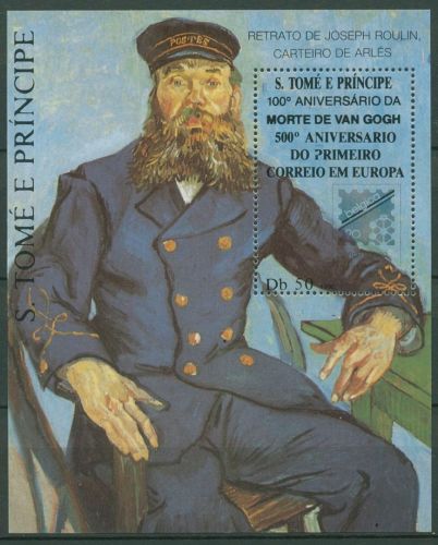 Sao Tomé und Príncipe 1990 Gemälde von va Gogh Block 248 postfrisch (C42403)
