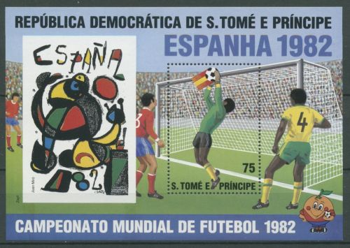 Sao Tomé und Príncipe 1982 Fußball-WM Spanien Block 82 A postfrisch (C27046)