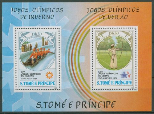 Sao Tomé und Príncipe 1983 Olymp. Spiele Sarajevo Block 142 A postfrisch (C42404)