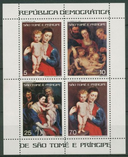 Sao Tomé und Principe 1977 Weihnachten Rubens Block 3 A postfrisch (C42405)