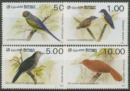 Sri Lanka 1987 Tiere Vögel 788/91 I postfrisch