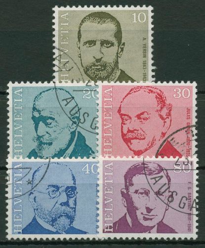 Schweiz 1971 Persönlichkeiten Mediziner Porträts 955/59 gestempelt