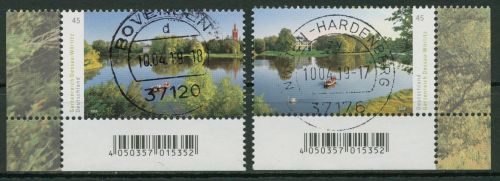 Bund 2018 Panoramen Wörlitzer Park 3401/02 Ecken mit TOP-Stempel (E4491)