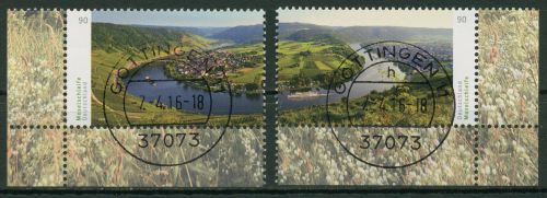 Bund 2016 Panorama Moselschleife 3225/26 Ecken mit TOP-Stempel (E4785)
