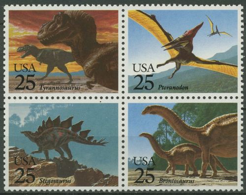 USA 1989 Dinosaurier 2051/54 ZD postfrisch