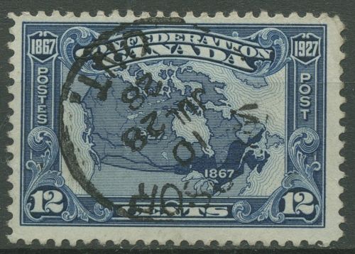 Kanada 1927 60 Jahre Dominion of Canada Landkarte 122 gestempelt
