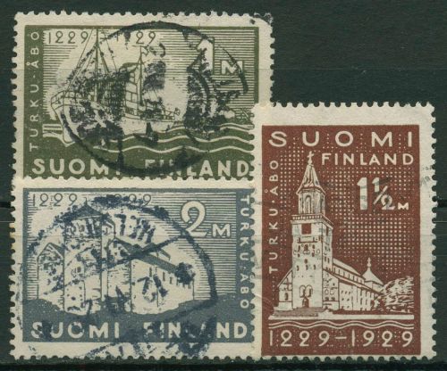 Finnland 1929 Stadt Turku Schloss Kathedrale Schiff 140/42 gestempelt