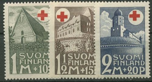 Finnland 1931 Rotes Kreuz Baudenkmäler 164/66 mit Falz