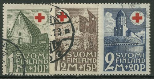 Finnland 1931 Rotes Kreuz Baudenkmäler 164/66 gestempelt