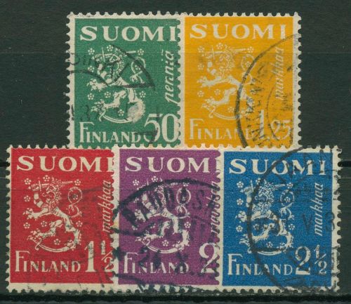 Finnland 1932 Freimarken Wappenlöwe 176/80 gestempelt