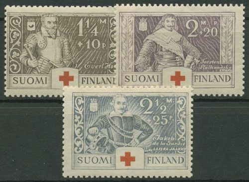 Finnland 1934 Rotes Kreuz Kriegshelden 184/86 mit Falz