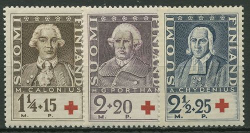 Finnland 1935 Rotes Kreuz Wissenschaftler Forscher Maler 188/90 mit Falz