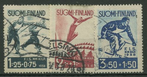 Finnland 1938 Skisport Skiwettkämpfe Lahti 208/10 gestempelt