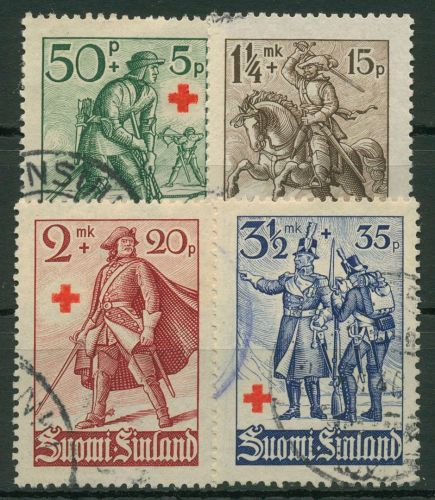 Finnland 1940 Rotes Kreuz Militär Soldaten 222/25 gestempelt