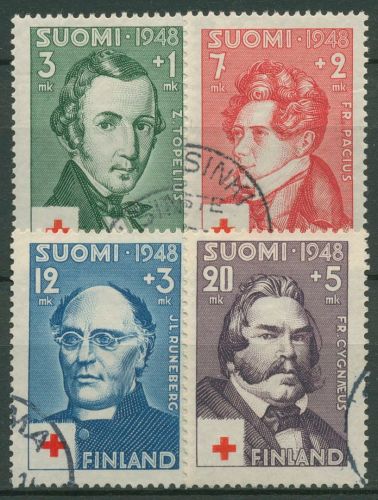 Finnland 1948 Rotes Kreuz Dichter Komponisten 349/52 gestempelt